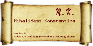 Mihalidesz Konstantina névjegykártya